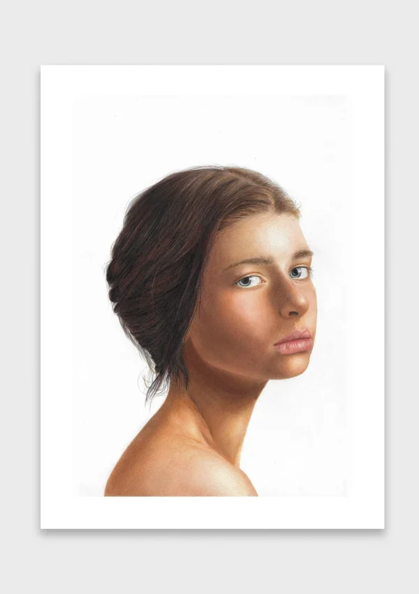 Kunstdruck „BEAUTIFUL SADNESS“ mit Weißrand – Buntstiftzeichnung von Elena Weiskar als hochwertiger Fine Art Print auf Hahnemühle Papier.